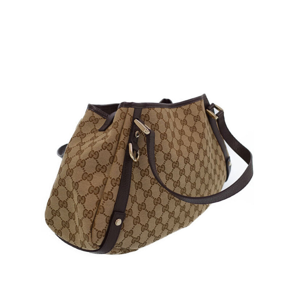 Gucci Beige GG Abbey Canvas Tote Bag Ebony